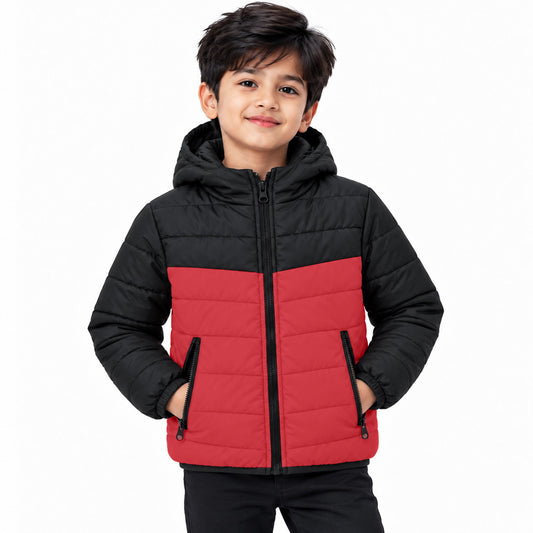 Kuchipoo Boys Winter Puffer Jacket with Hood and front Pocket