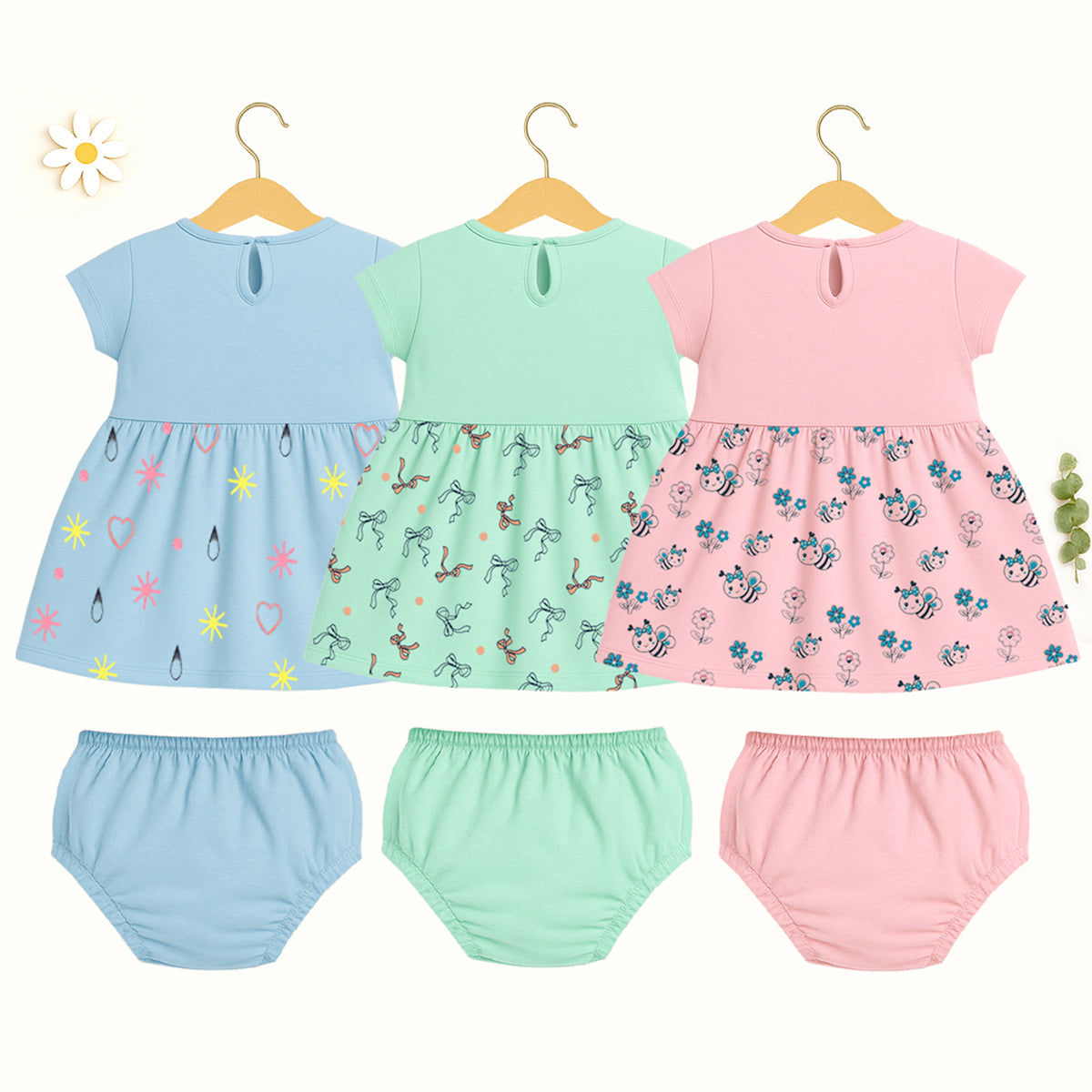 Kuchipoo Girls Regular Fit Short Sleeves Dress