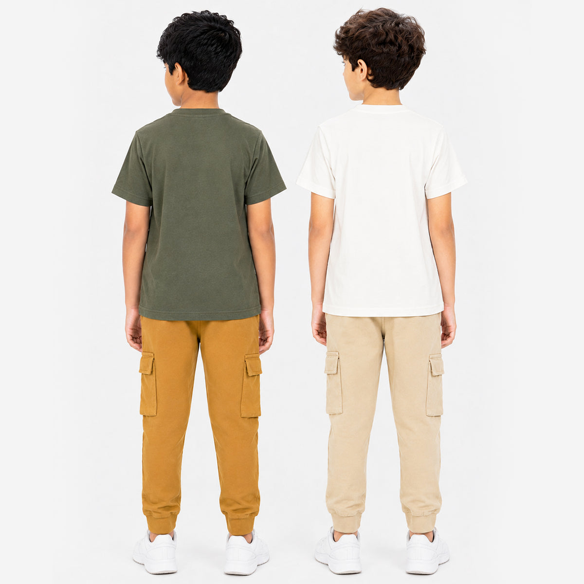 Kuchipoo Boys Cotton Half Sleeve T-Shirt & Cargo Joggers Set | Trendy Graphic Print Summer Wear | Soft & Breathable Kids Clothing Combo with Cargo Pockets | Pack of 2