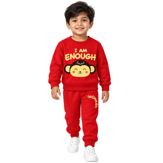 Kuchipoo Boys Printed Sweatshirt & Track Pant Set | Full Sleeve Winter Co-ord Set | Soft & Comfortable Casual Wear for Kids