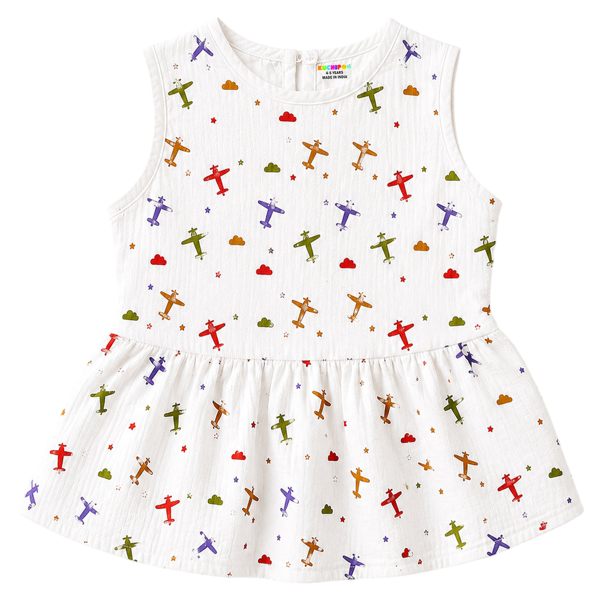Kuchipoo Baby Girls 100% Muslin Cotton Frocks - Pack of 3