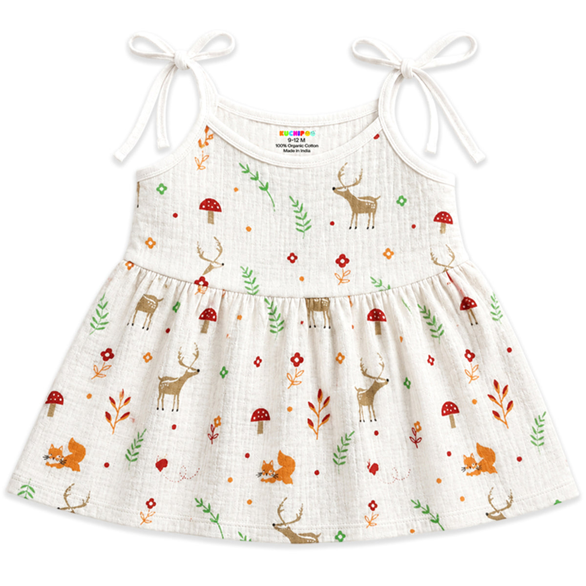 Kuchipoo Baby Girls 100% Muslin Cotton Frocks - Pack of 5