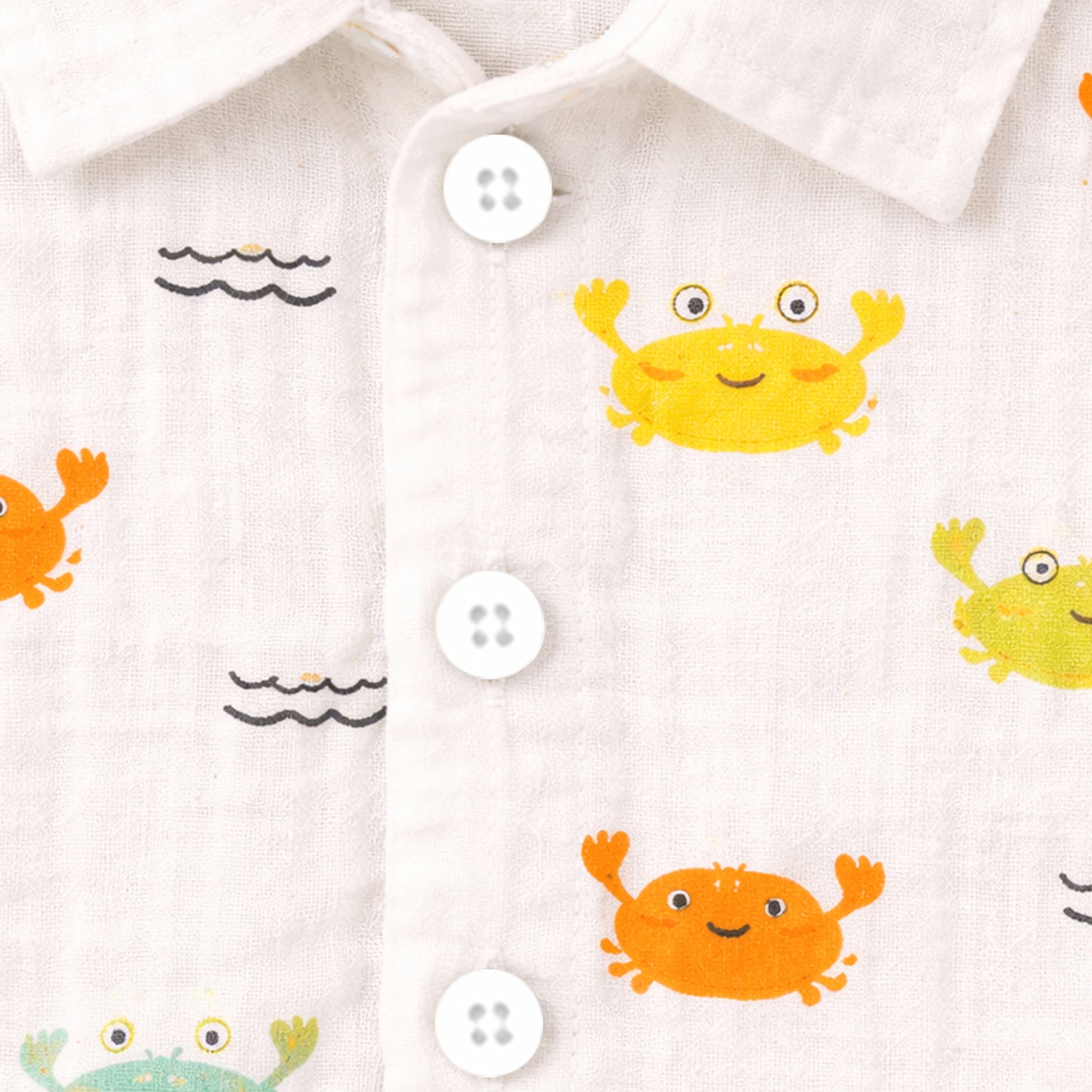 Kuchipoo Boys 100% Muslin Organic Cotton Co-Ord Set | Printed Half Sleeve Shirt & Shorts | Soft Breathable Fabric | Casual Summer Wear | Boys Stylish Outfit