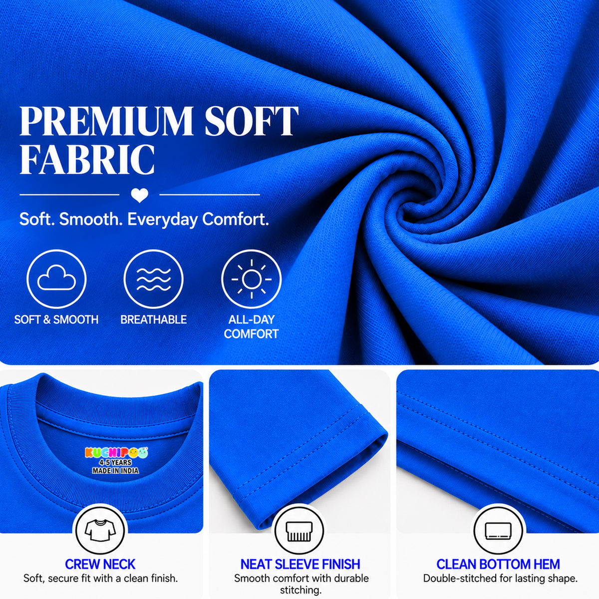KUCHIPOO Baby Boys and Baby Girls Full Sleeves T-Shirts