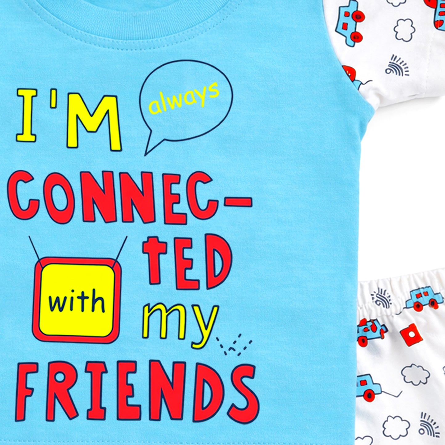 Kuchipoo Boys 100% Cotton T-Shirt & Shorts Set | Printed Summer Wear Set | Soft & Comfortable Kids Clothing | Pack of 4