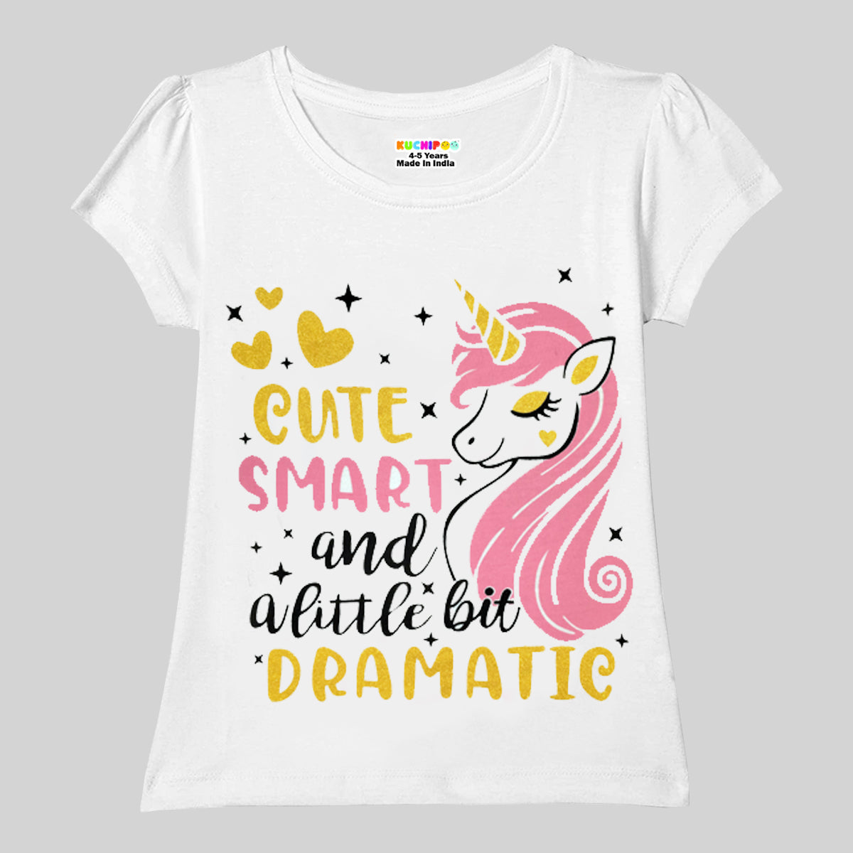 KUCHIPOO Girls Half Sleeves T-Shirts