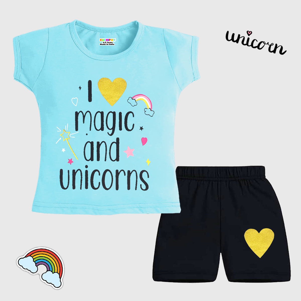 KUCHIPOO Baby Girls T-Shirts and Shorts Set