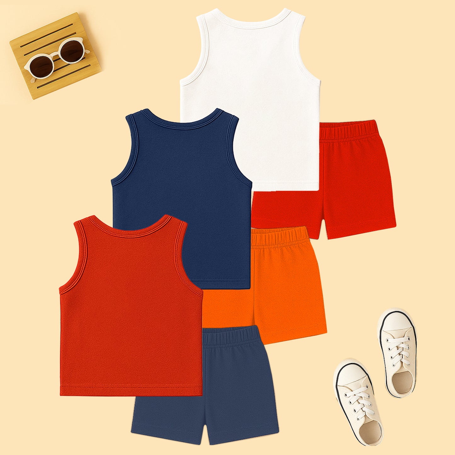 KUCHIPOO Baby Boys Sleevesless Tshirts and Shorts Set