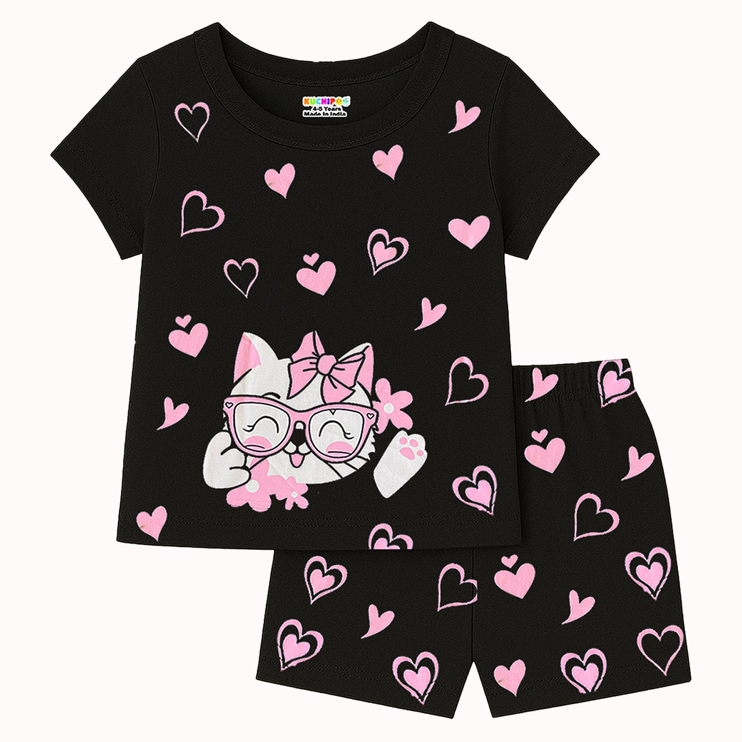 KUCHIPOO Baby Girls T-Shirts and Shorts Set
