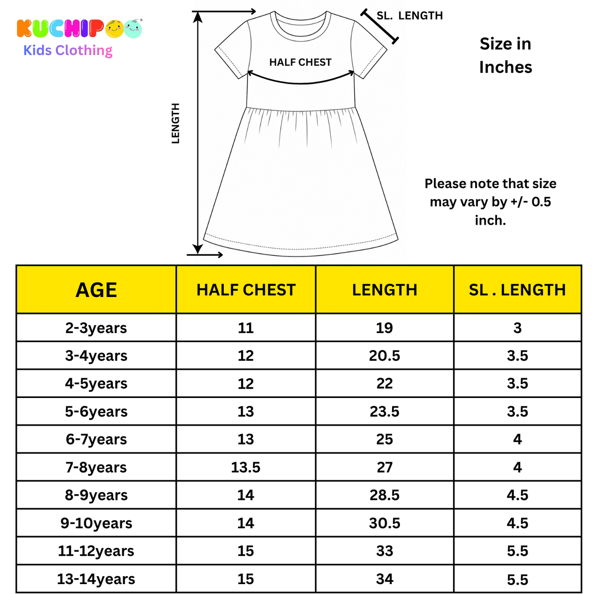 Kuchipoo Girls Regular Fit Cotton Frocks