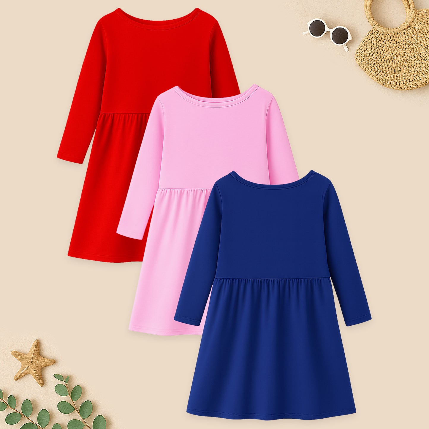 Kuchipoo Girls Regular Fit Full Sleeves Dress