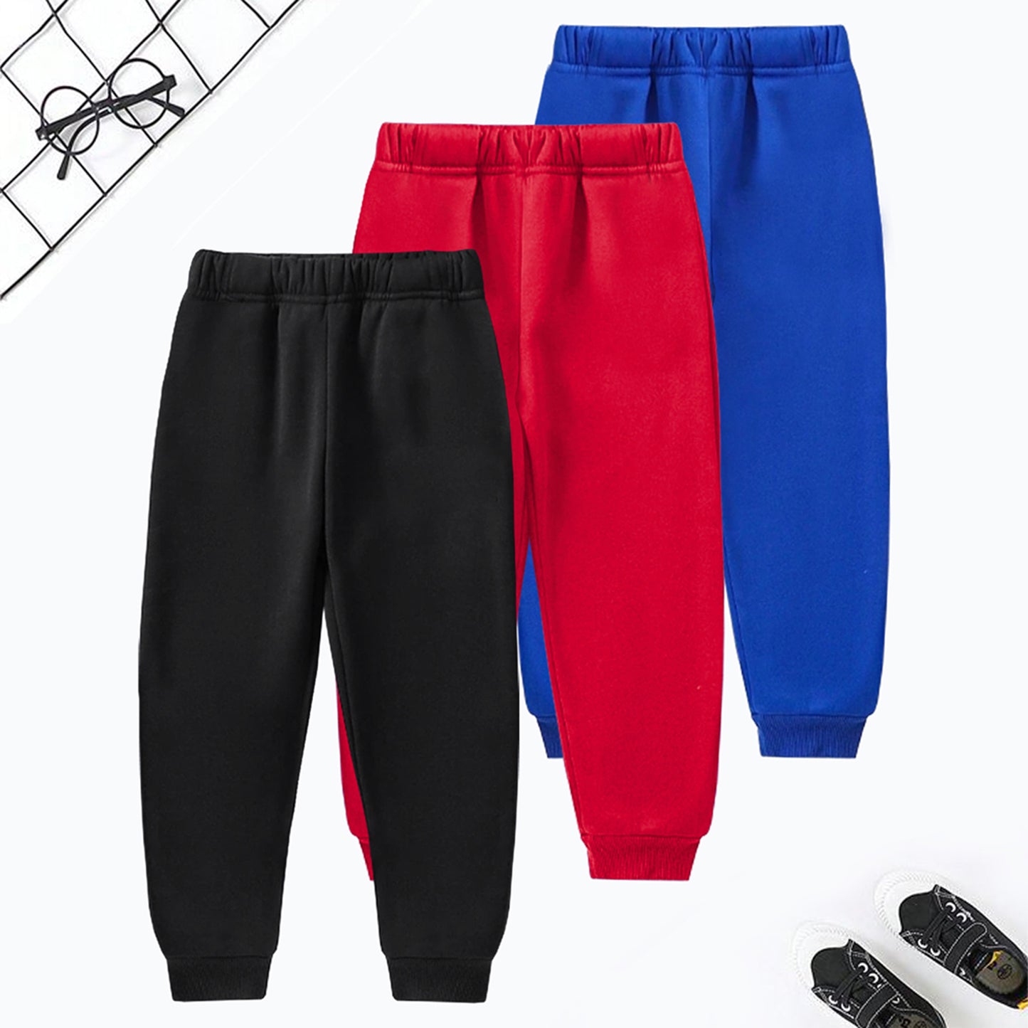 Kuchipoo Boys Regular Fit Track Pants - Pack of 3