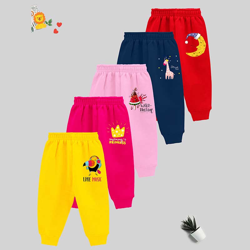 KUCHIPOO Regular Fit Baby Girls Pyjamas - Pack of 5