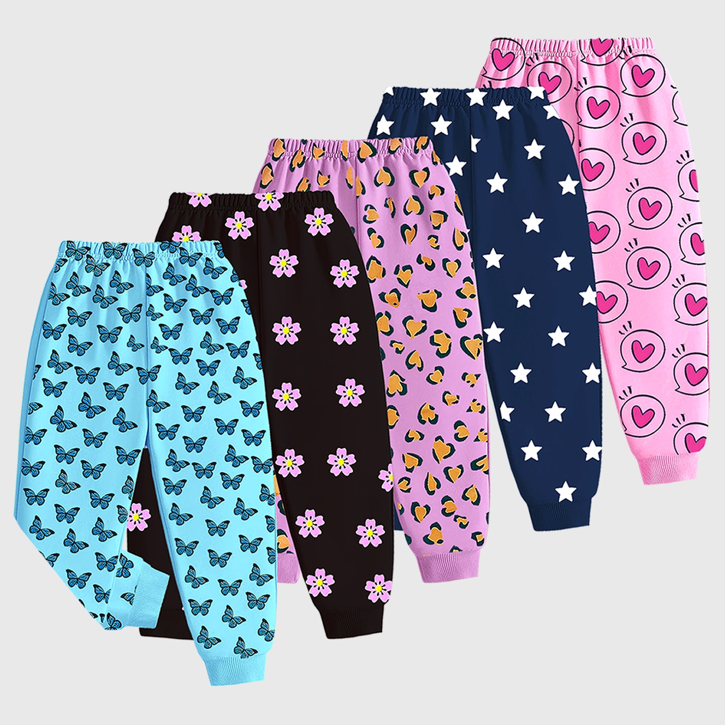 Kuchipoo Regular Fit Baby Girls Pyjamas - Pack of 5