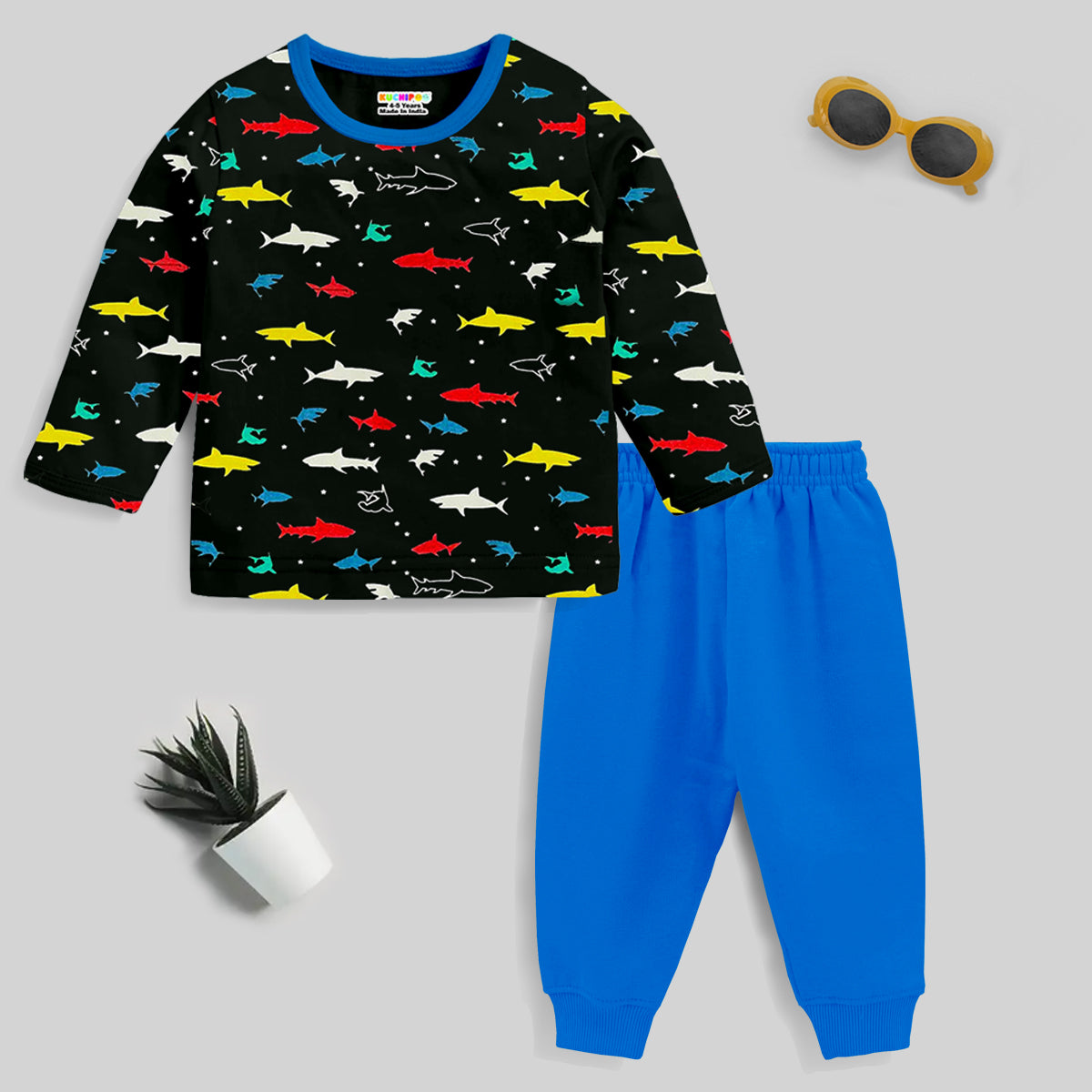 KUCHIPOO Baby Boys T-Shirts and Pyjamas Set