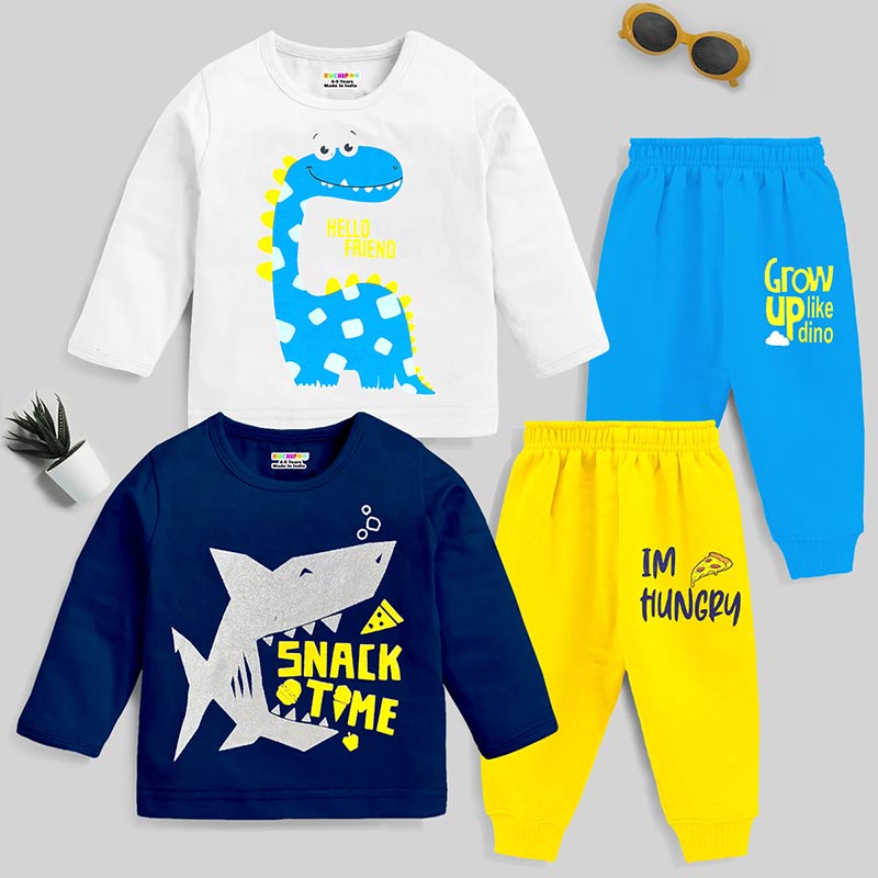 KUCHIPOO Baby Boys T-Shirts and Pyjamas Set