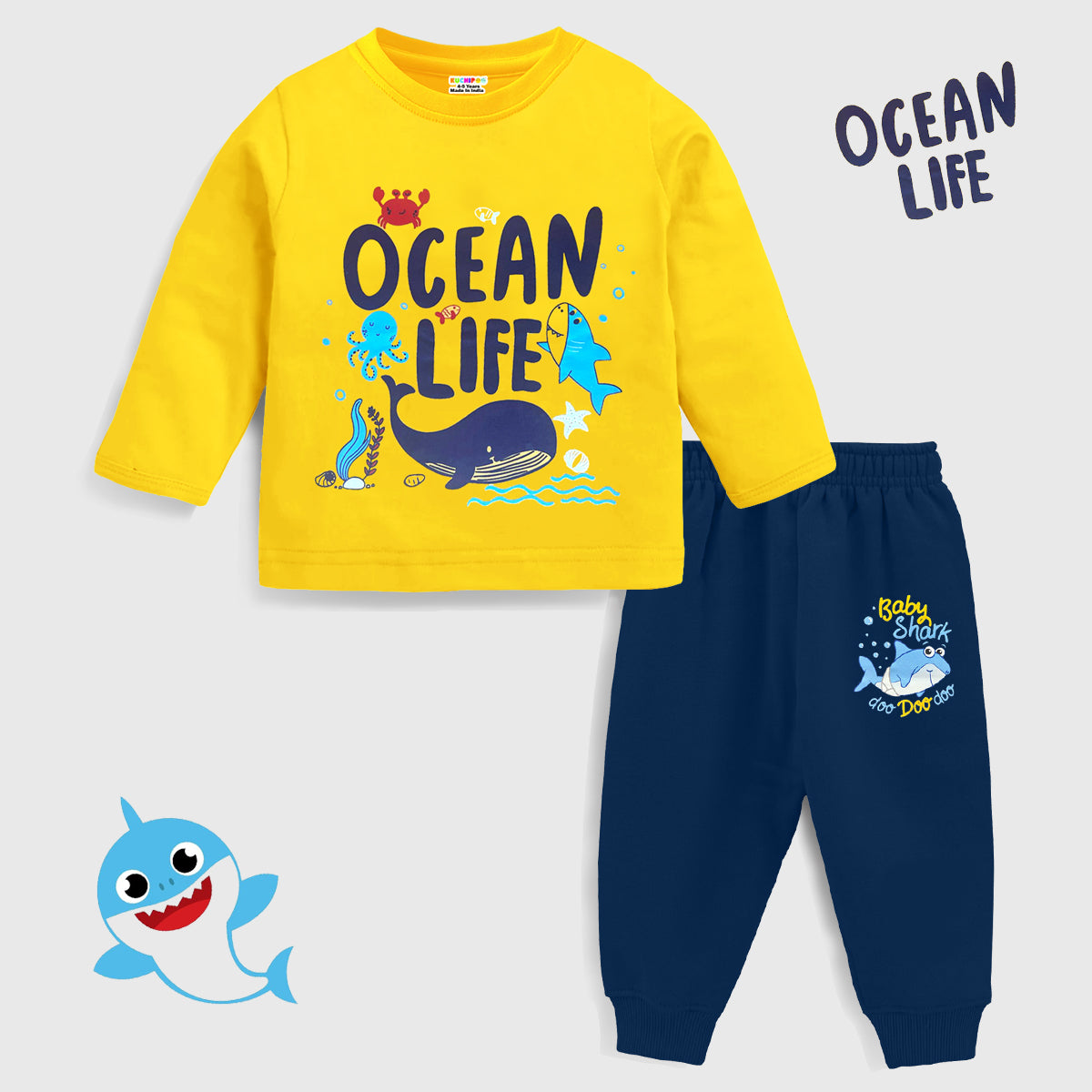 KUCHIPOO Baby Boys T-Shirts and Pyjamas Set