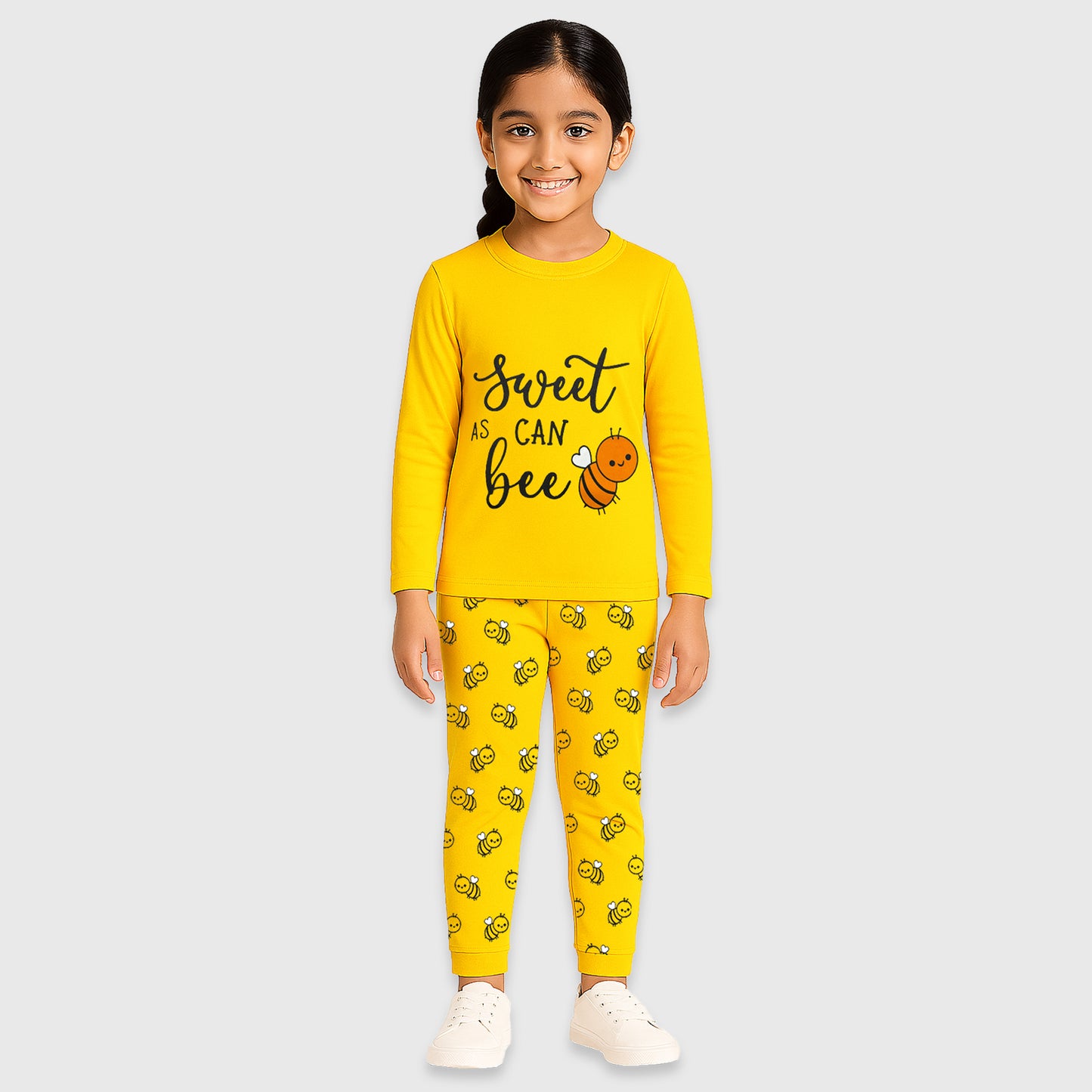 Kuchipoo Girls Regular Fit T-Shirts and Pyjamas Set