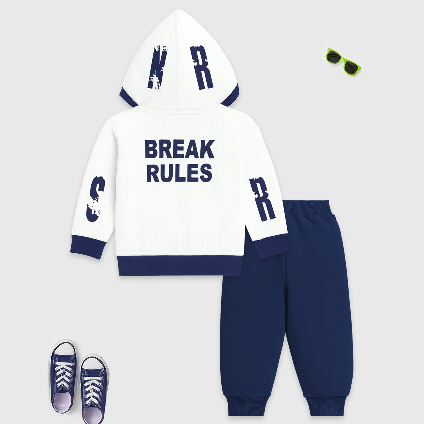 Kuchipoo 100% Cotton Boys Winterwear Hoodie and Trackpant Set