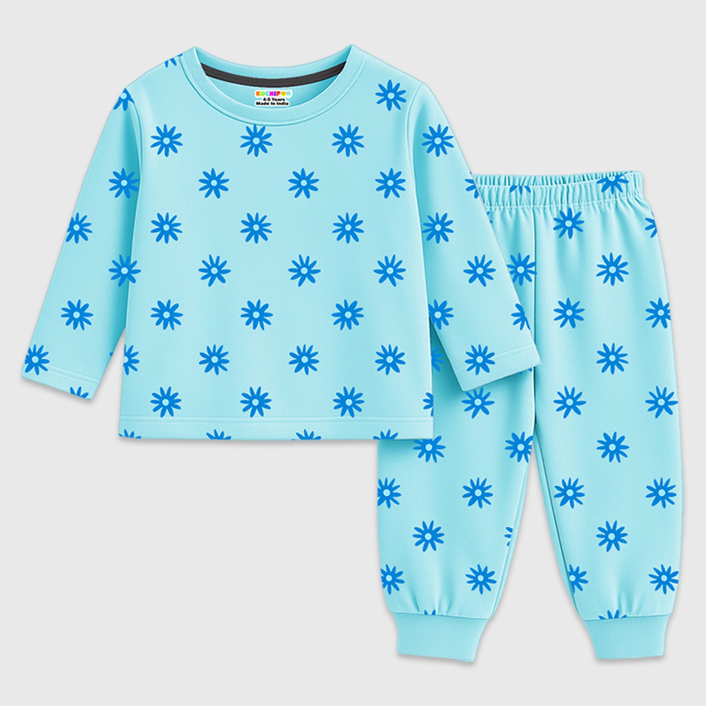 Kuchipoo Girls Regular Fit T-Shirts and Pyjamas Set