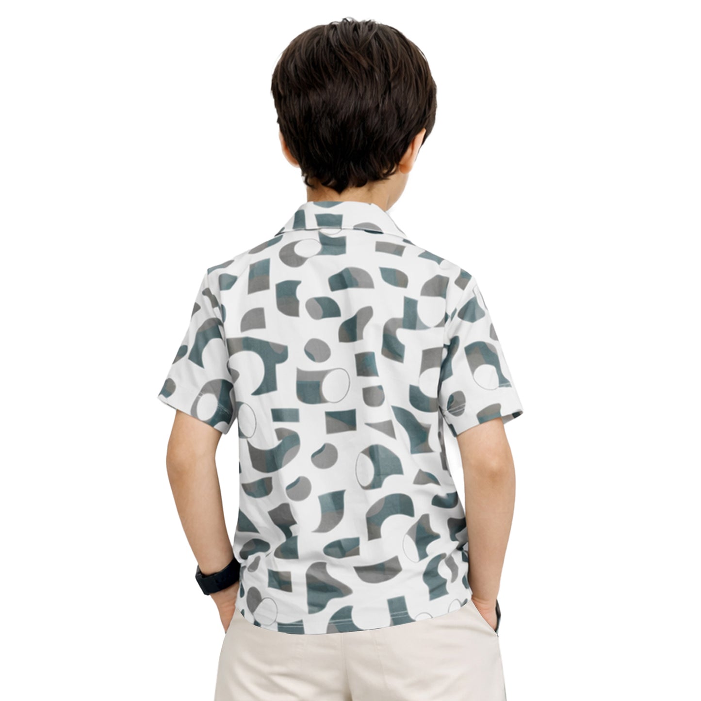Kuchipoo Boys Printed Collar Shirt | Half Sleeve Casual Shirt | Stylish Summer Wear for Boys