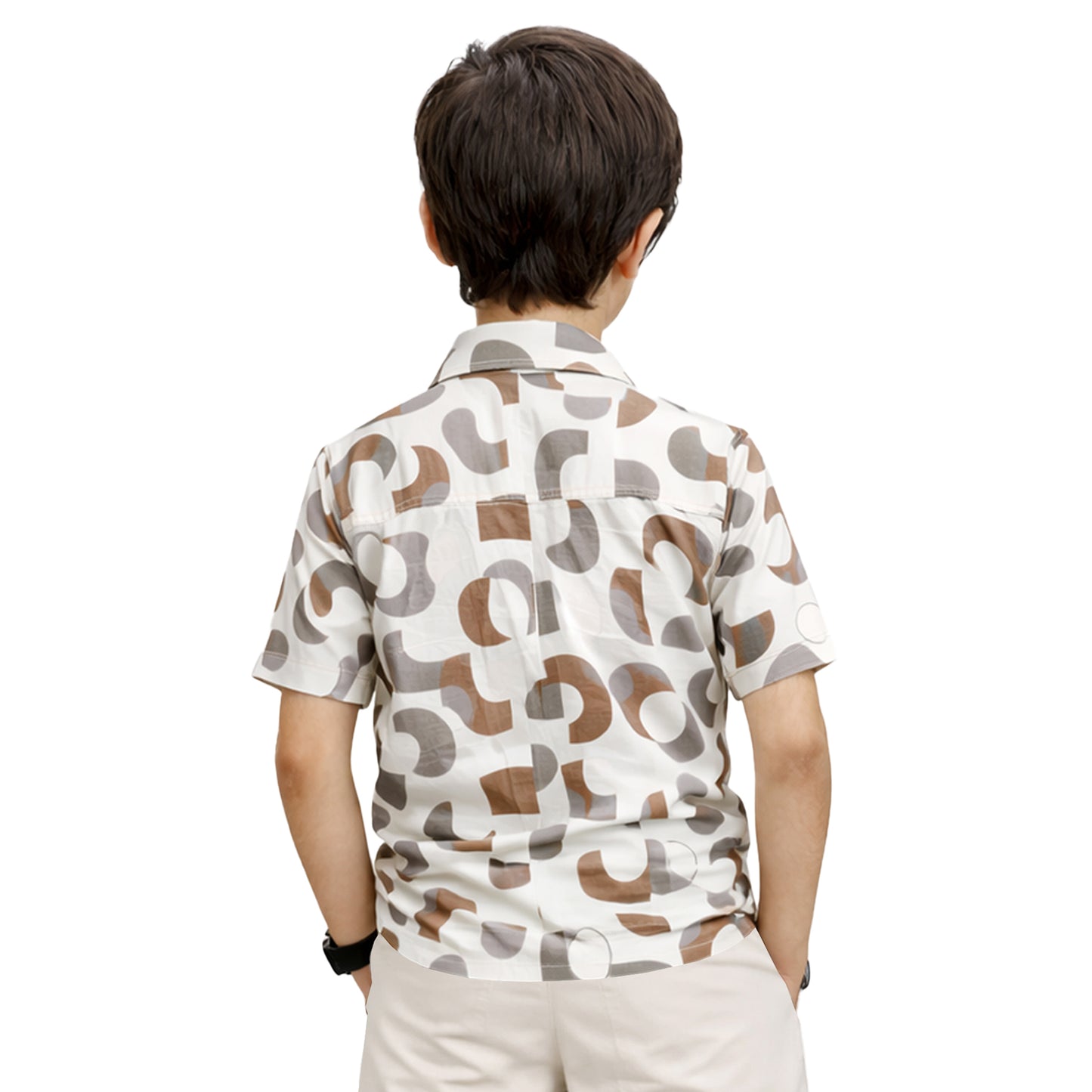 Kuchipoo Boys Printed Collar Shirt | Half Sleeve Casual Shirt | Stylish Summer Wear for Boys