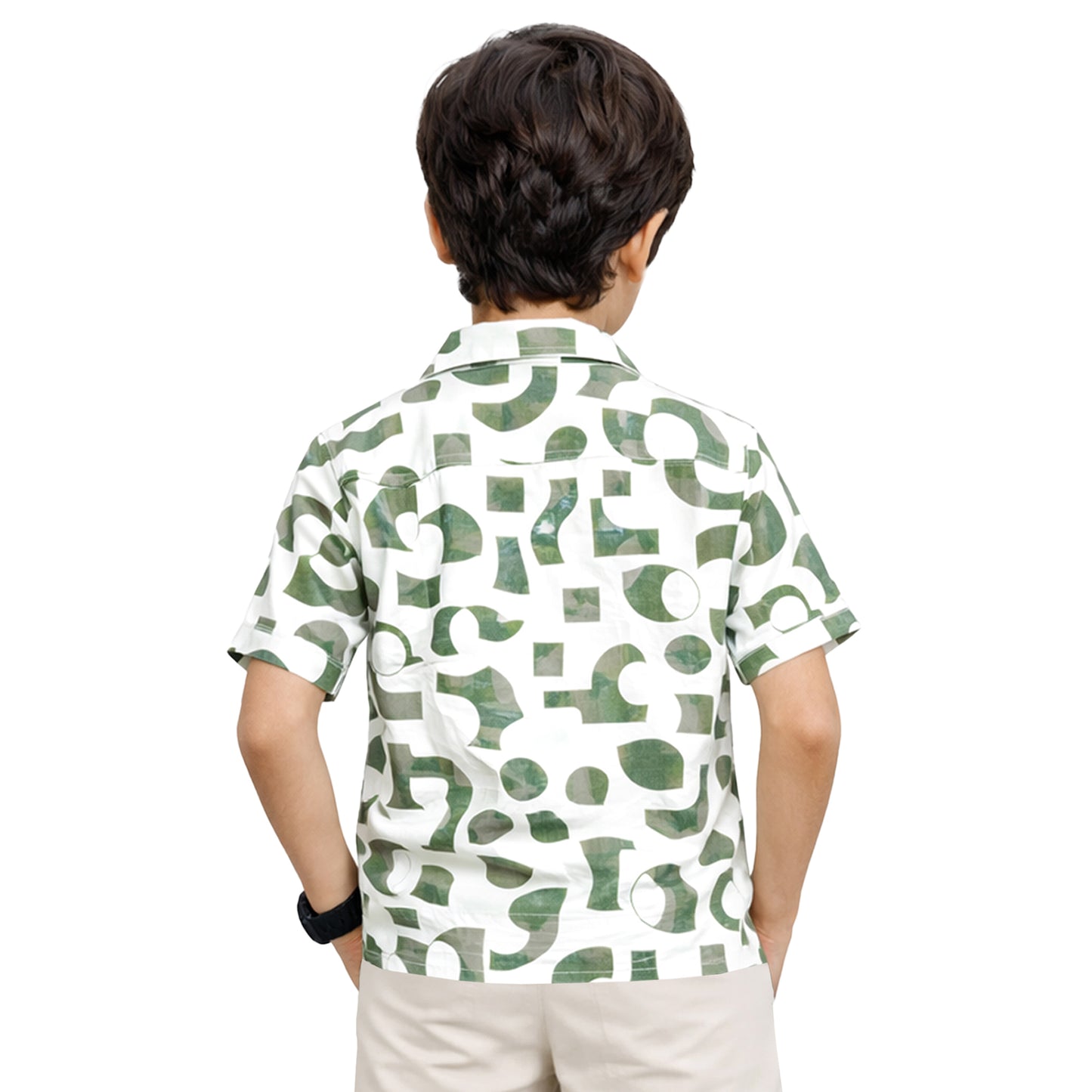 Kuchipoo Boys Printed Collar Shirt | Half Sleeve Casual Shirt | Stylish Summer Wear for Boys