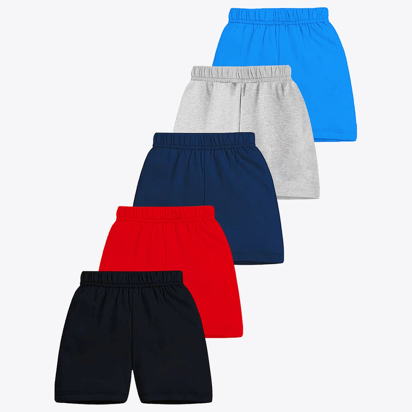 Kuchipoo Boys Regular Fit Cotton Shorts - Pack of 5