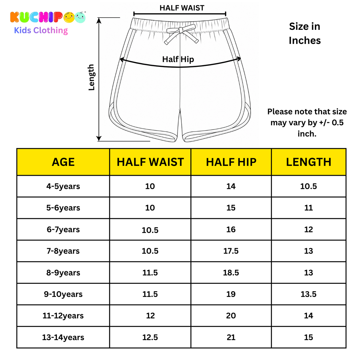 KUCHIPOO BABY GIRLS SHORTS