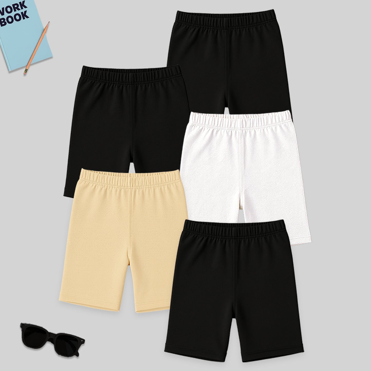 Kuchipoo Girls 100% Cotton Cycling Shorts