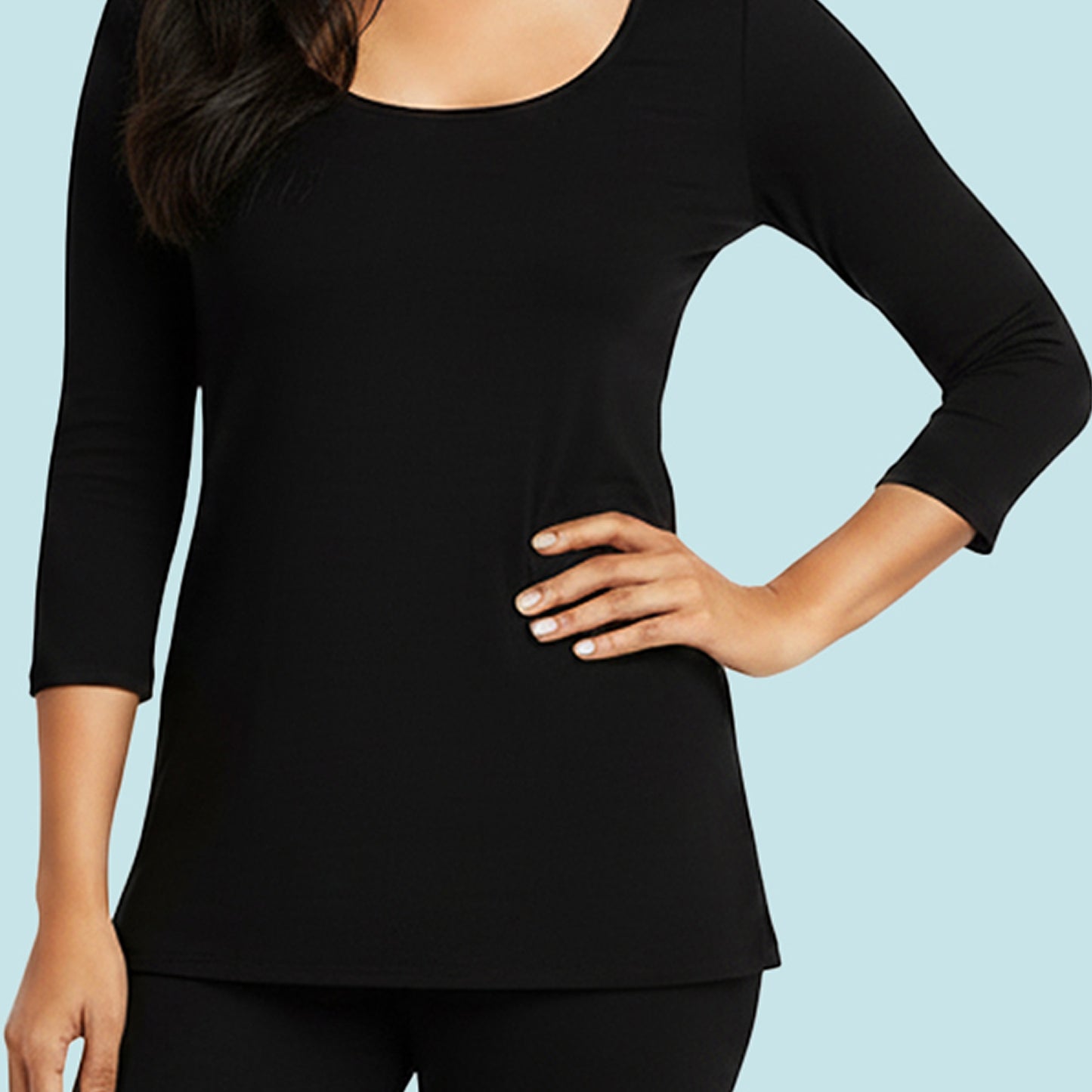 Kuchipoo Women’s Winter Thermal Set | Black Full Sleeves Top & Bottom Innerwear for Warmth & Comfort