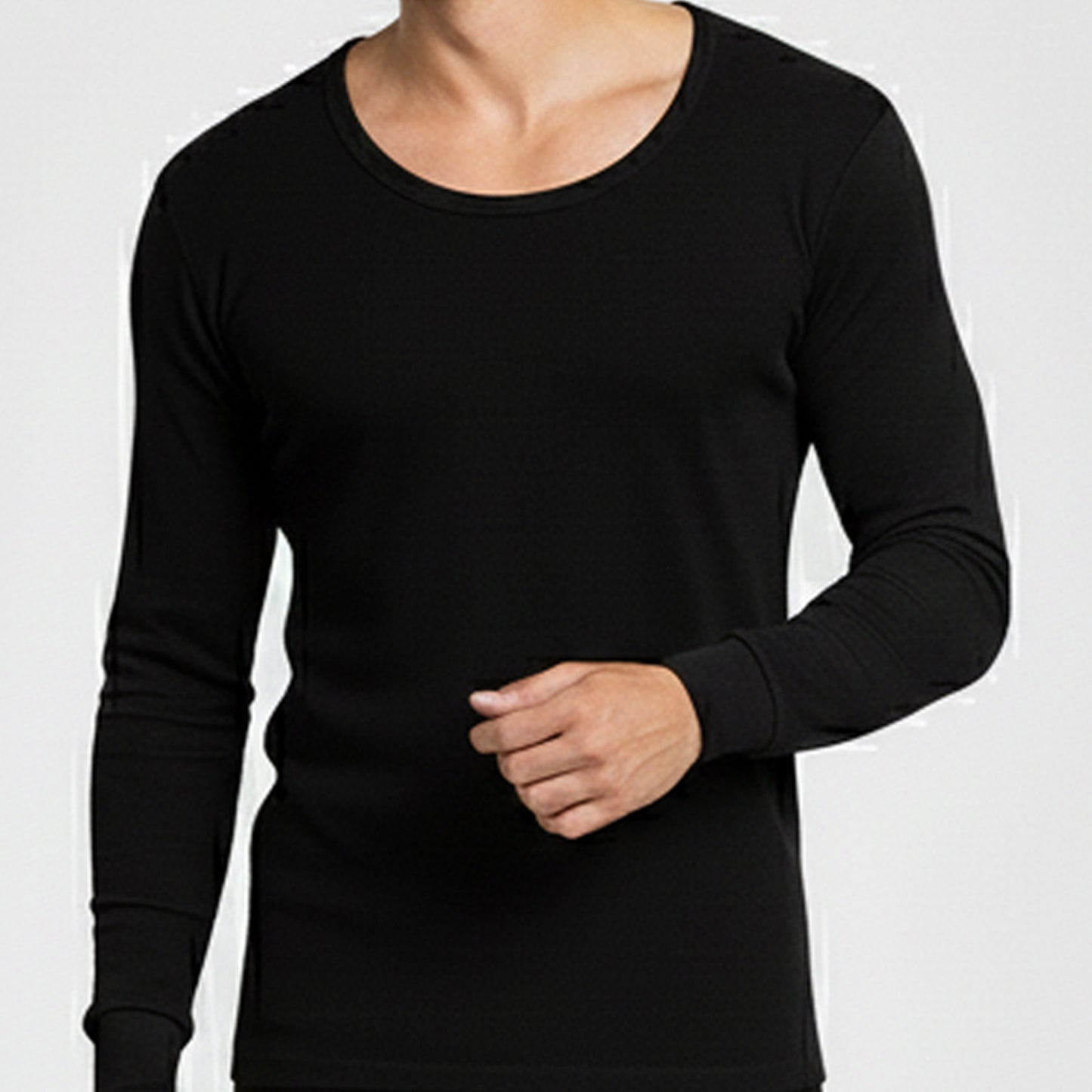 Kuchipoo Men’s Winter Thermal Set | Black Full Sleeves Top & Bottom Innerwear for Warmth & Comfort