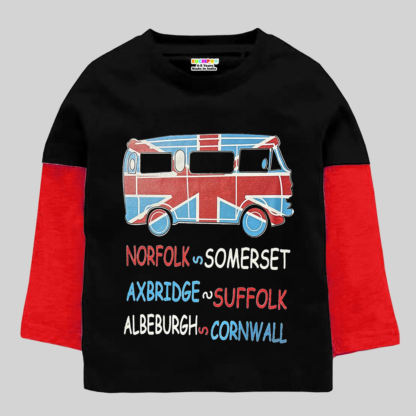 KUCHIPOO Boys Full Sleeves T-Shirts