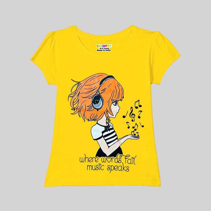 KUCHIPOO Girls Half Sleeves T-Shirts