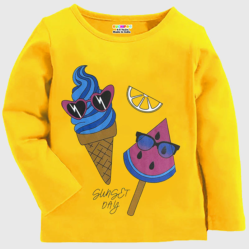 KUCHIPOO Girls Full Sleeves T-Shirts