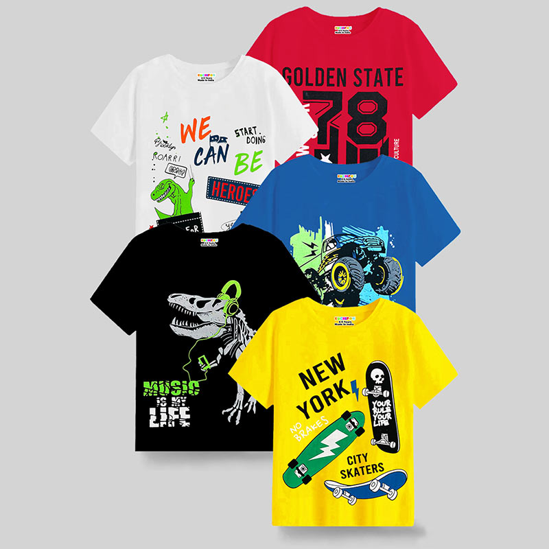 KUCHIPOO Boys Half Sleeves T-Shirts