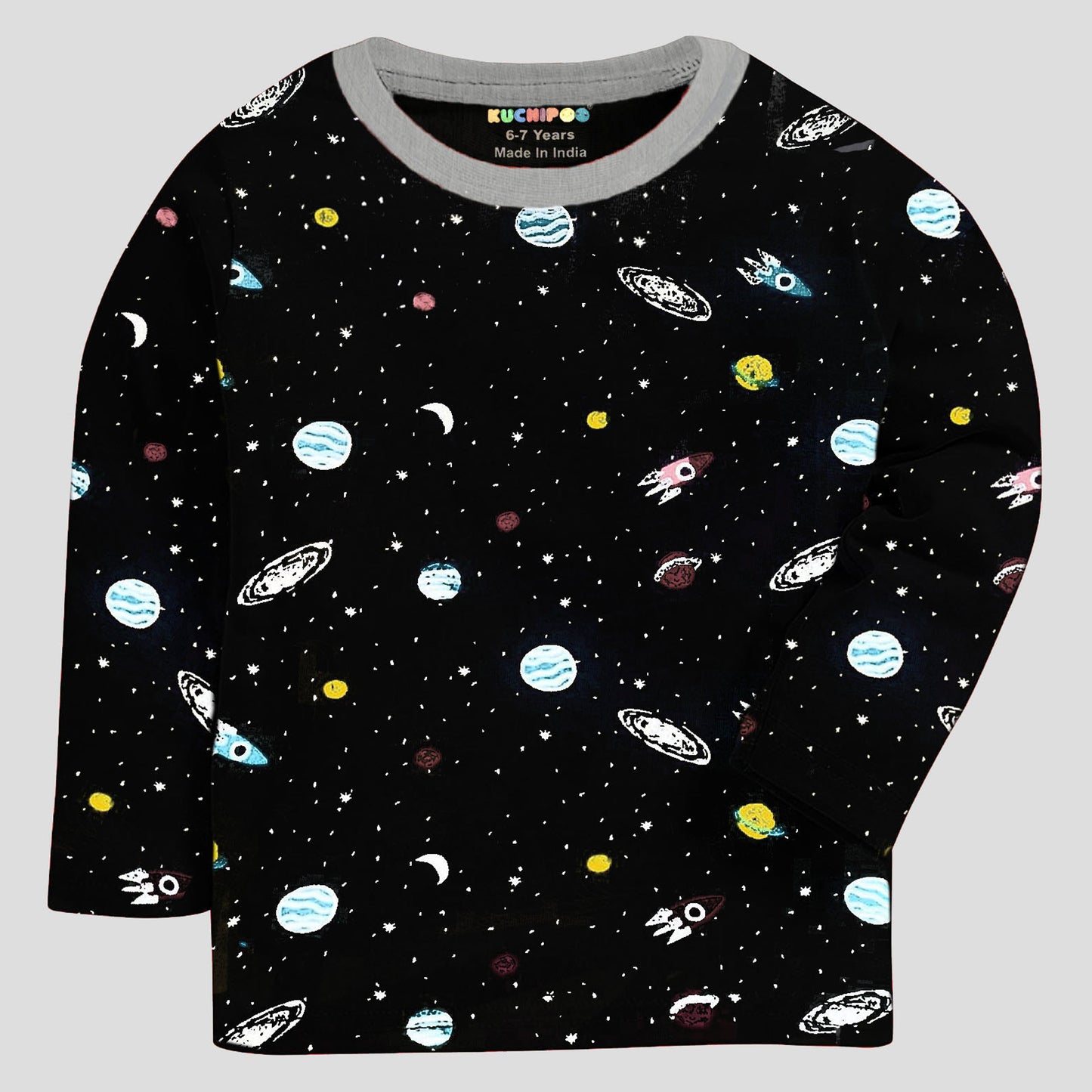 KUCHIPOO Baby Boys and Baby Girls Full Sleeves T-Shirts