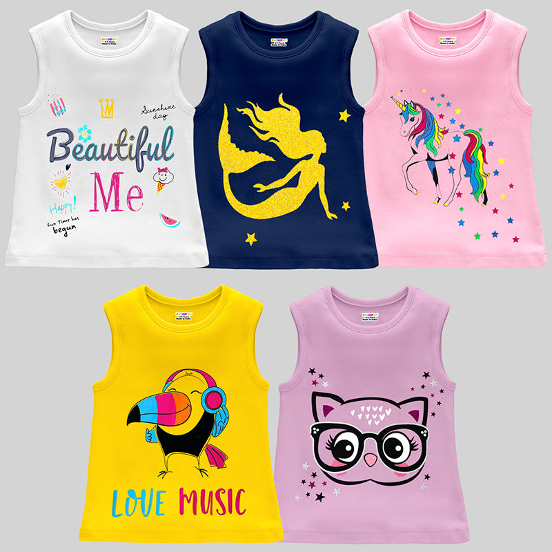 Kuchipoo Girls Sleeveless T-Shirts