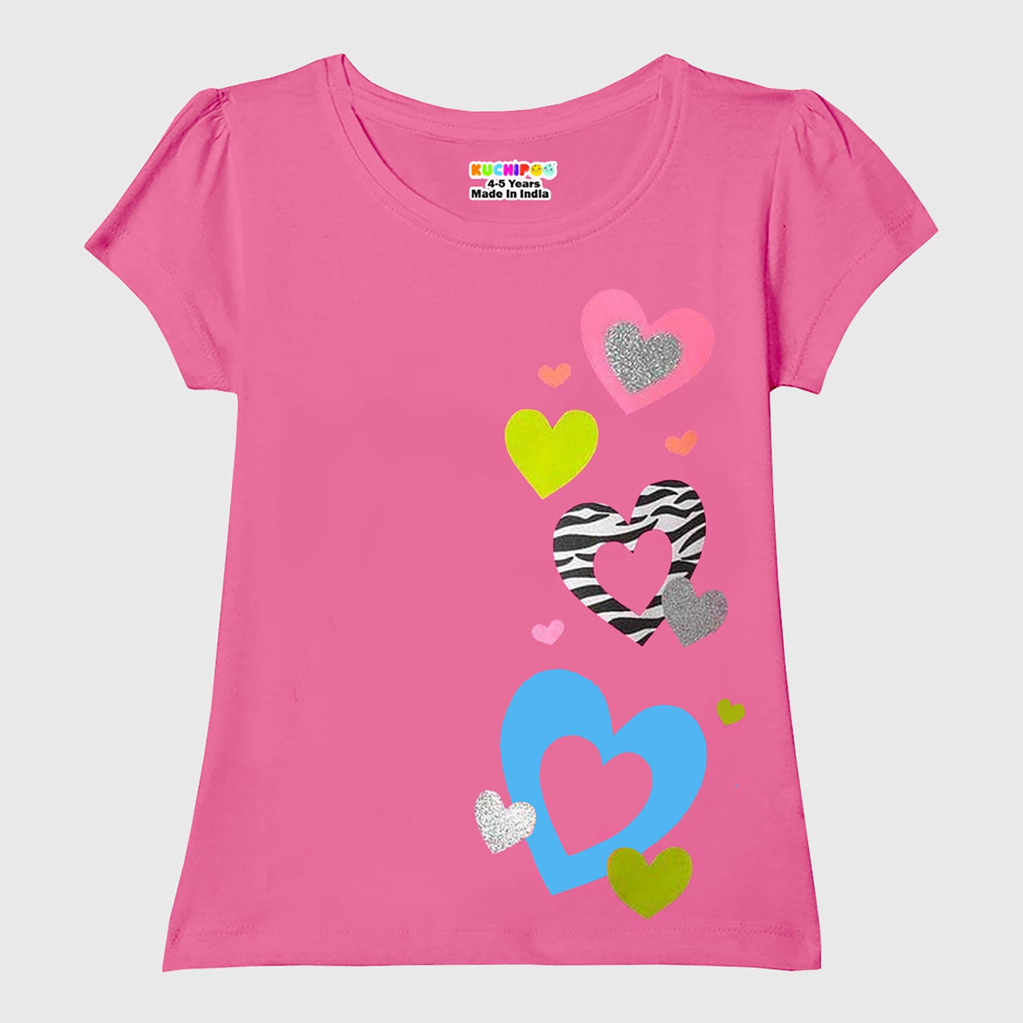 KUCHIPOO Girls Half Sleeves T-Shirts