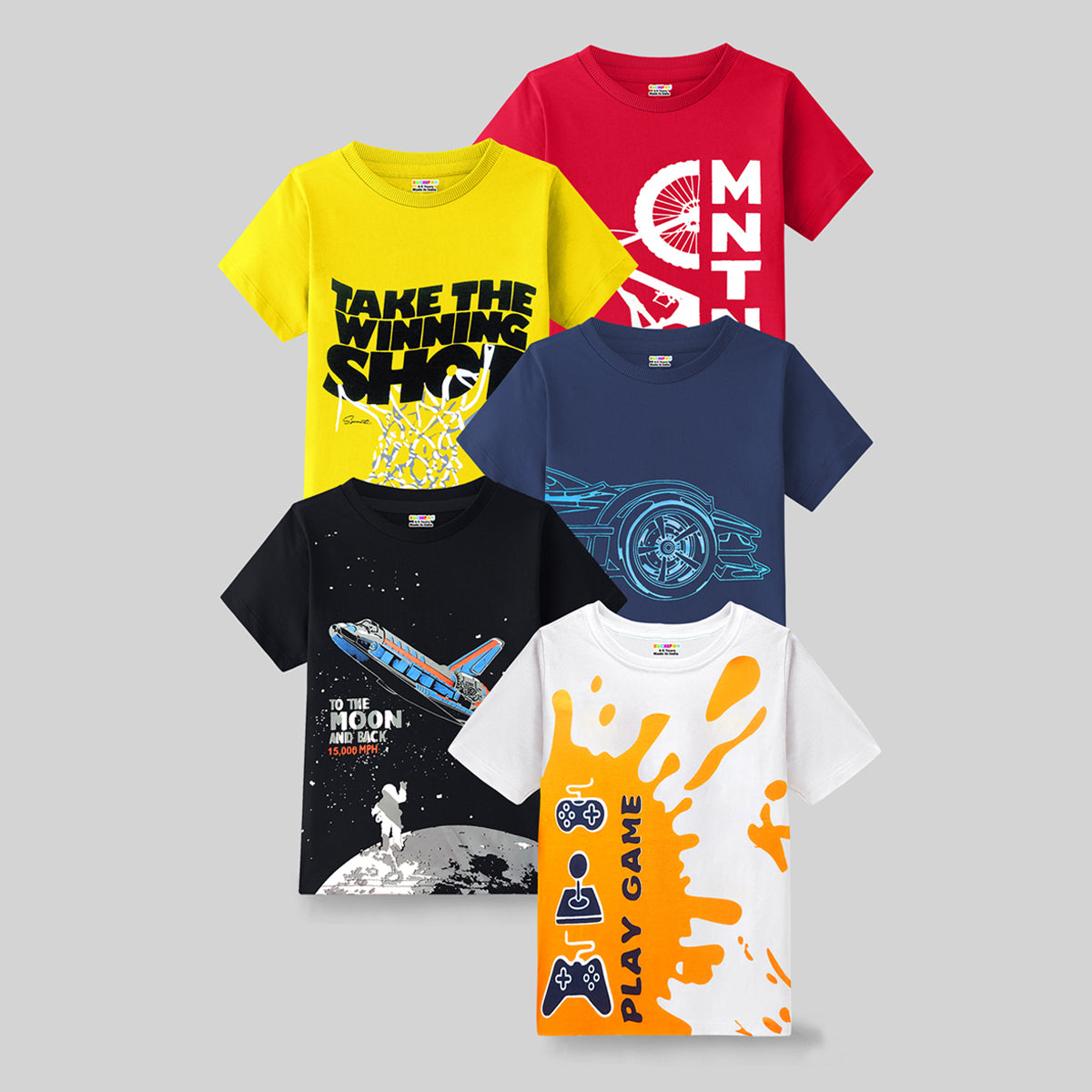 KUCHIPOO Boys Half Sleeves T-Shirts