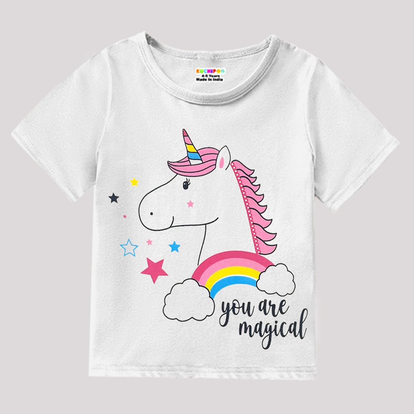 KUCHIPOO Girls  Half Sleeves T-Shirts