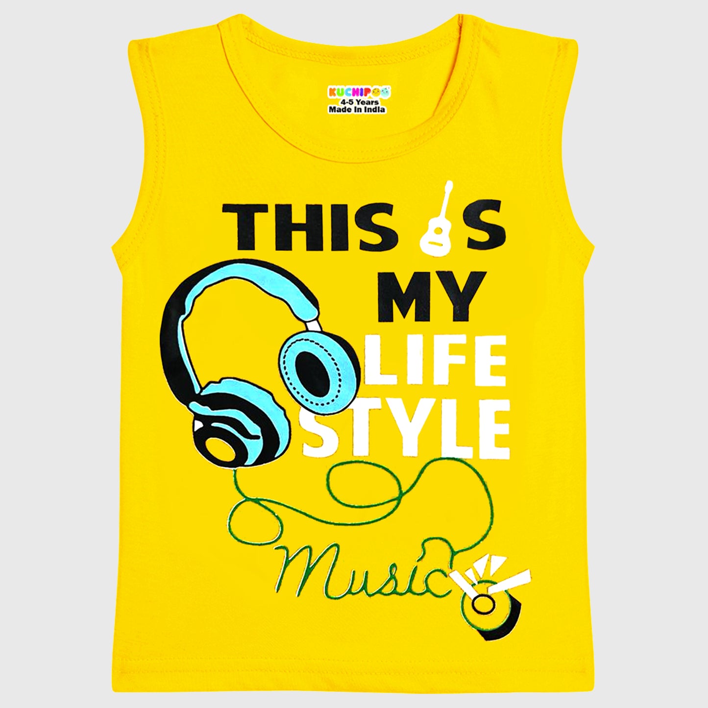 KUCHIPOO Boys Sleeves less T-Shirts