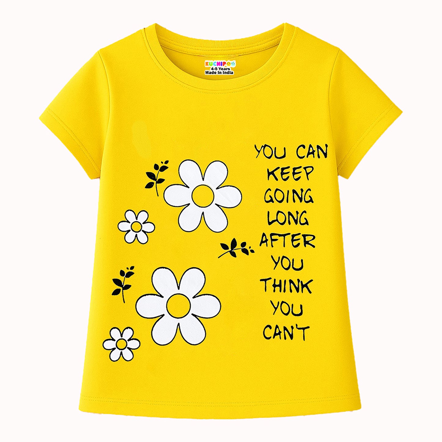 KUCHIPOO Girls Half Sleeves T-Shirts