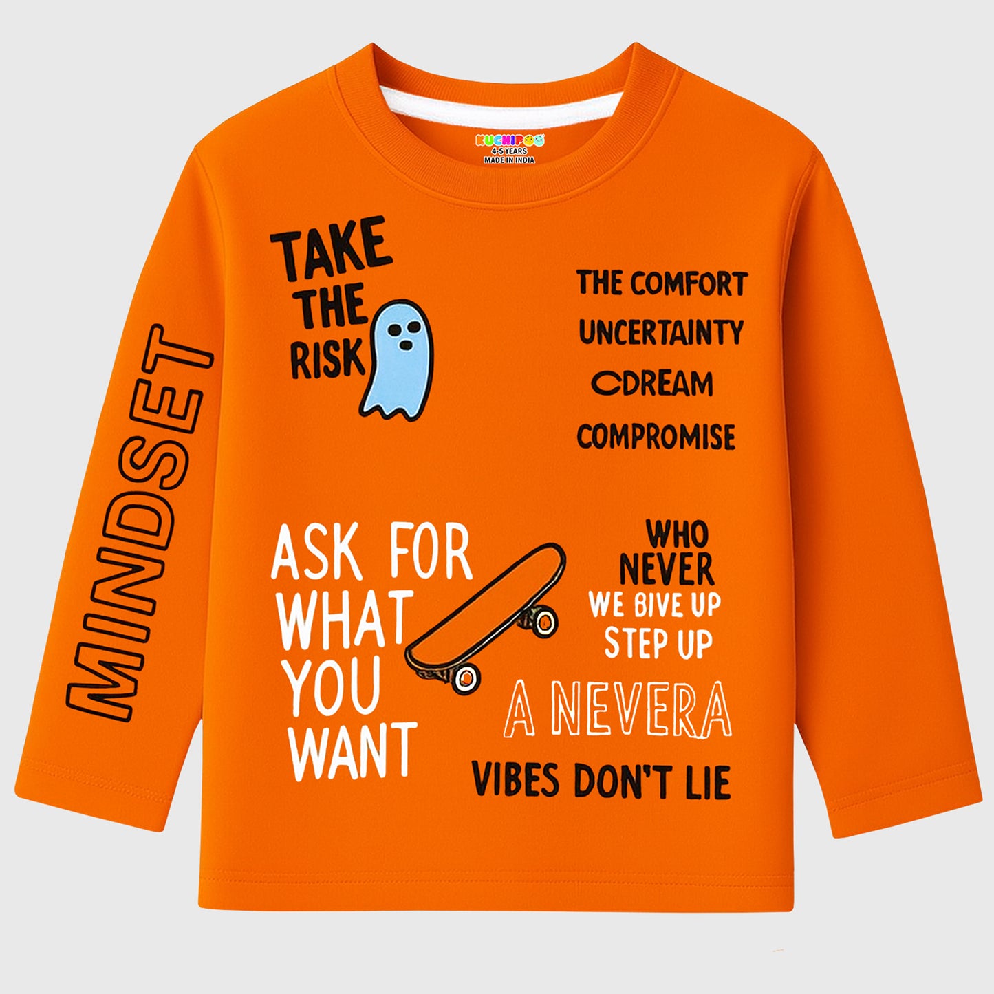 Kuchipoo Boys Full Sleeves Cotton T-Shirt - Pack of 4