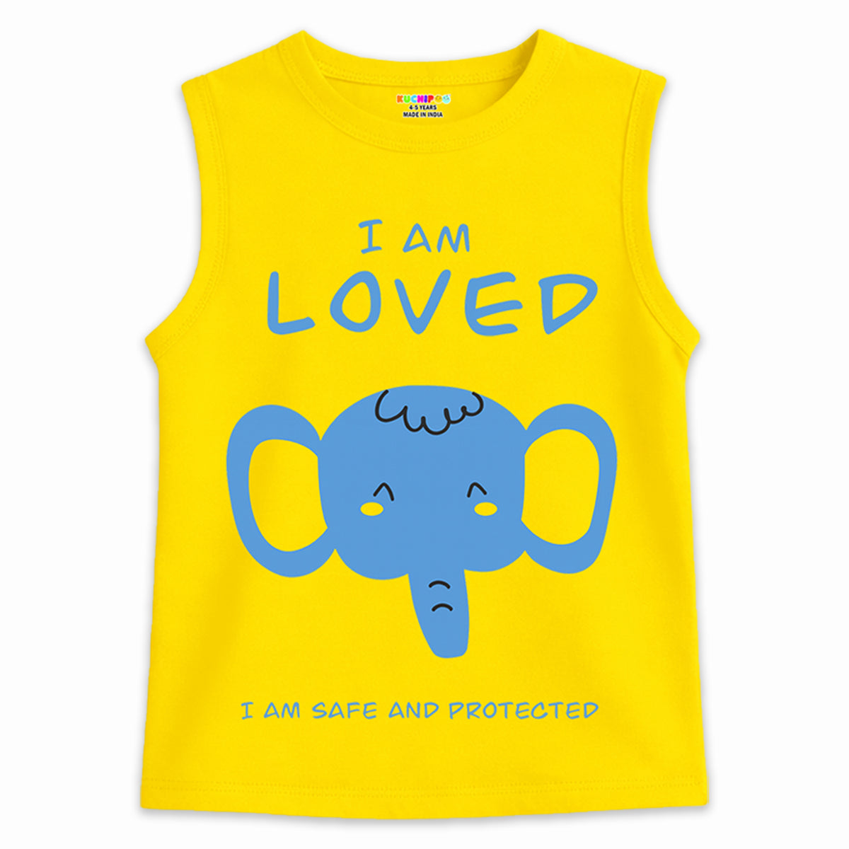 Kuchipoo Boys & Girls Cotton Sleeveless T-Shirts | Printed Graphic Design | Lightweight & Comfortable | Summer Casual Wear | Everyday Kids Clothing - Pack of 5