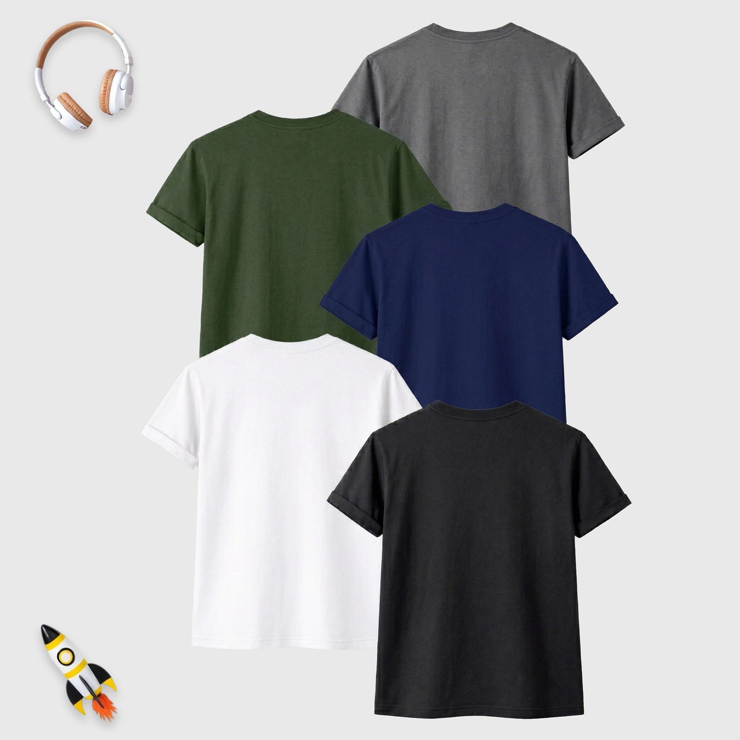 Kuchipoo Boys Half Sleeves Solid T-Shirts