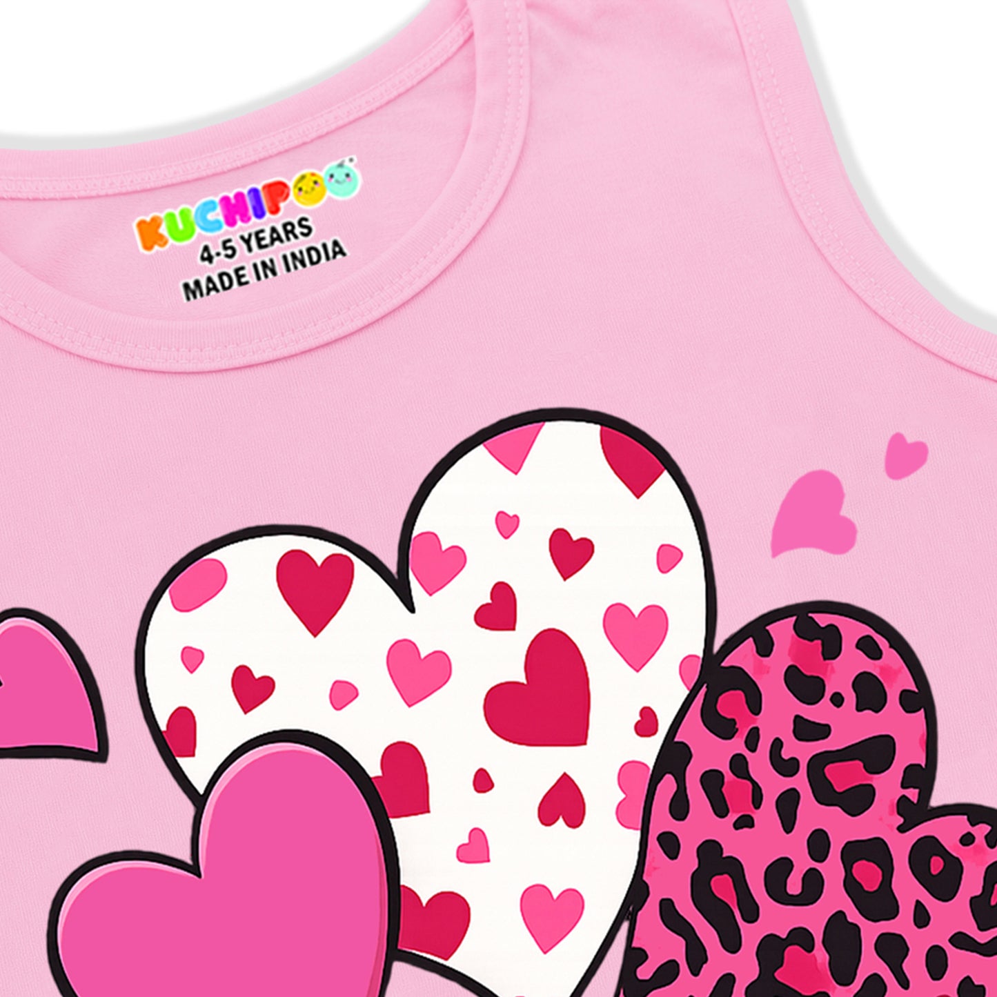 Kuchipoo Girls Sleeveless Cotton Tshirts | Printed Round Neck Kids Tshirts for Summer Wear | Pack of 3