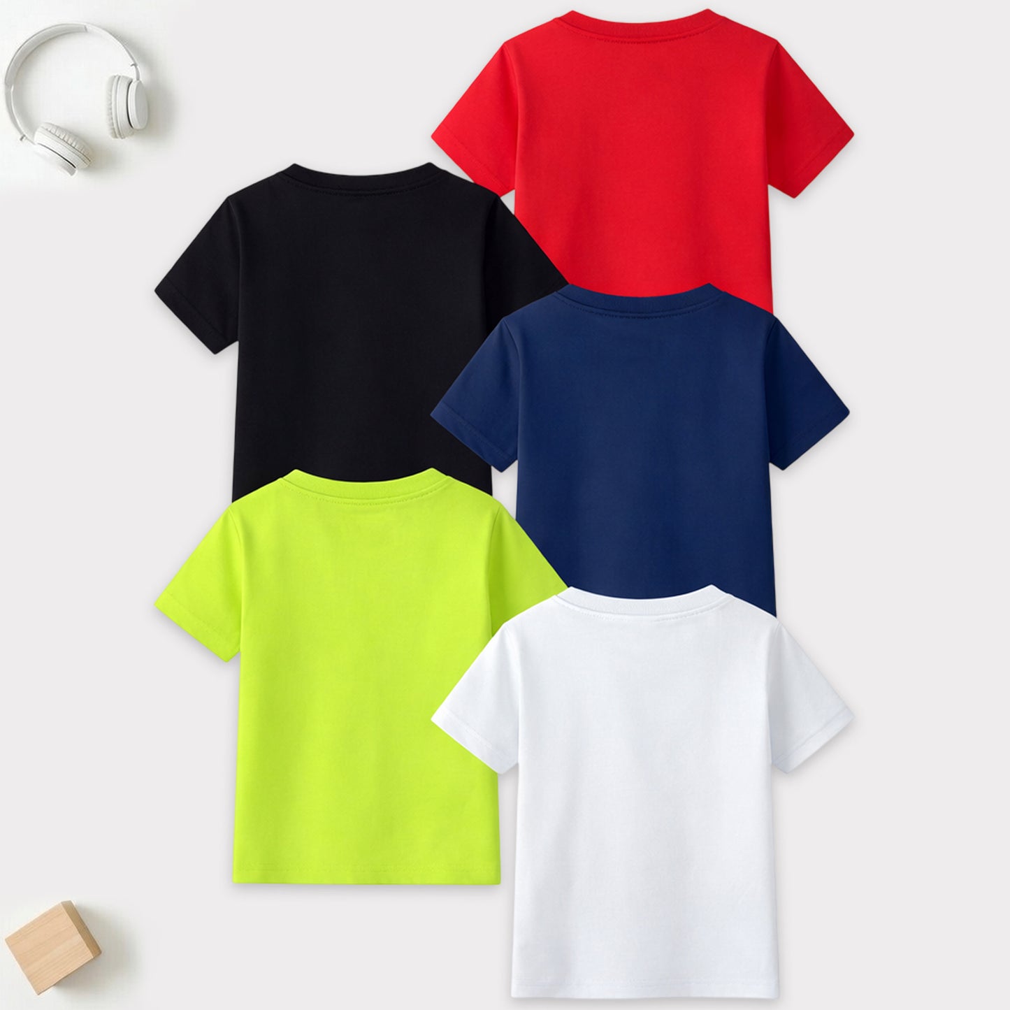 Kuchipoo Boys Cotton Printed T-Shirts | Half Sleeve Round Neck | Soft & Comfortable Casual Wear for Kids | Pack of 5