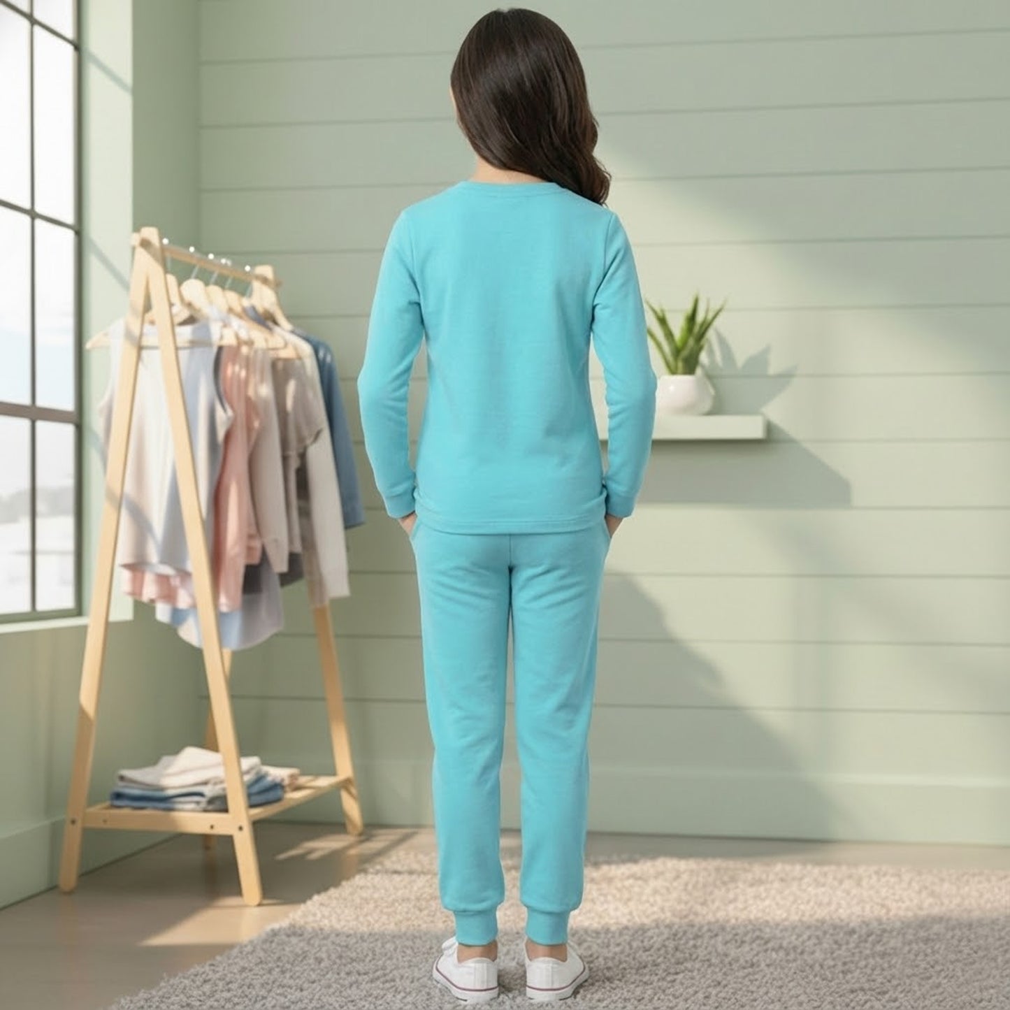 Kuchipoo Girls Regular Fit Cotton T-Shirt and Trackpant Set With Pocket