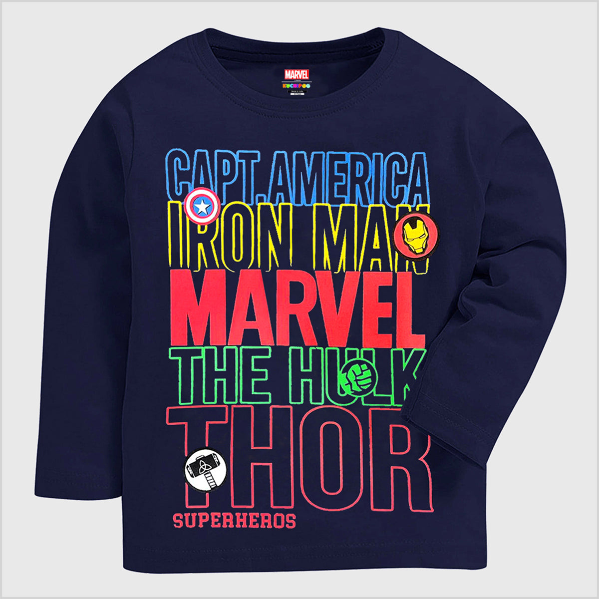 KUCHIPOO MARVEL Boys Full Sleeves T-Shirts